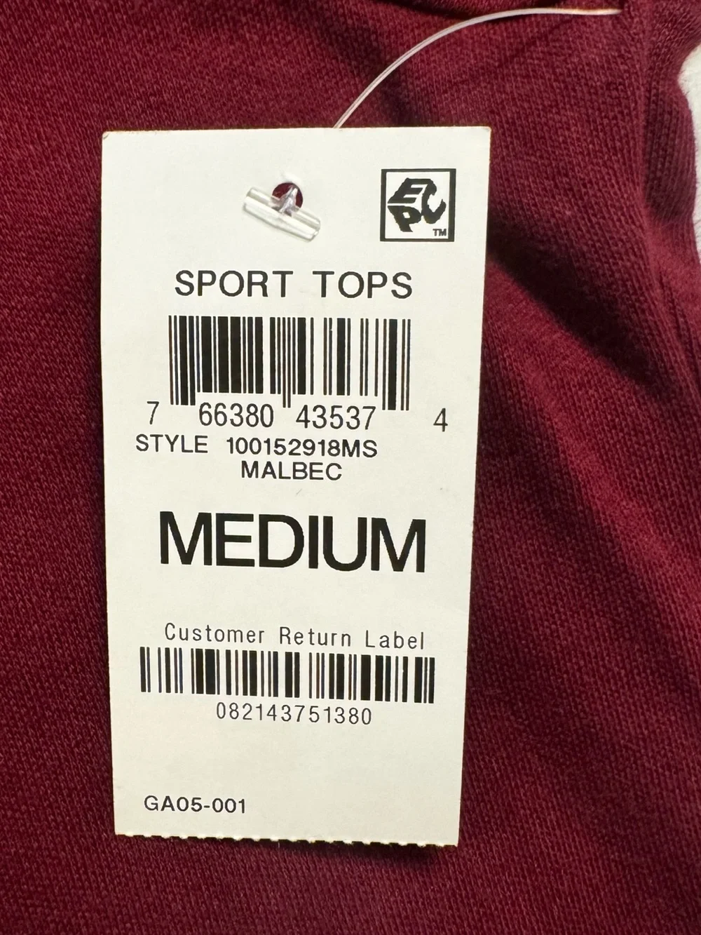 Karen Scott Sport Quarter-Zip Pullover - Burgundy NWT size Medium - Picture 8 of 9